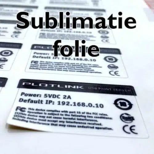 Sublimatie sticker vellen wit