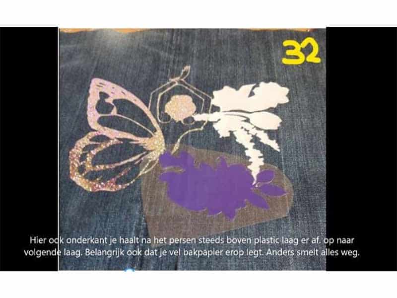 Bedrukken van kleding met meerdere kleuren: Vlinderdame!