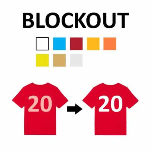 Blockout sublistop textielfolie flex voor op polyester