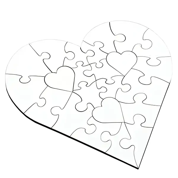 Calortrans Sublimatie Puzzel Hartje, MDF Hartje puzzel, 23 stukjes, 170mm