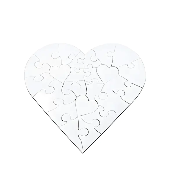 Calortrans Sublimatie Puzzel Hartje, MDF Hartje puzzel, 23 stukjes, 170mm