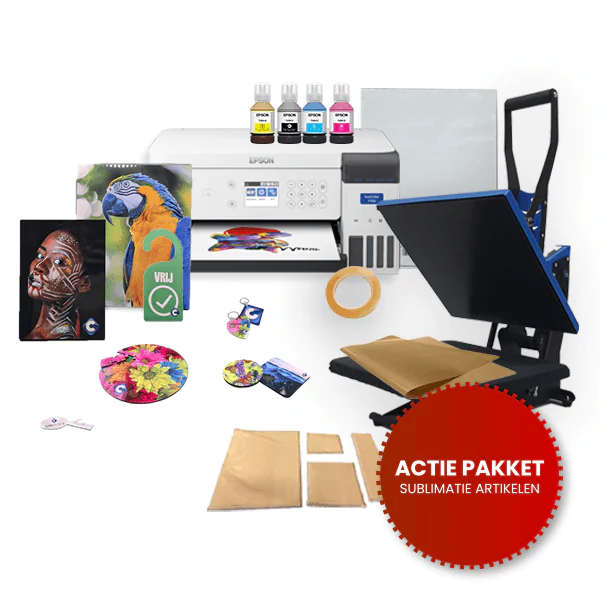 Compleet sublimatie artikelen pakket met Epson F100