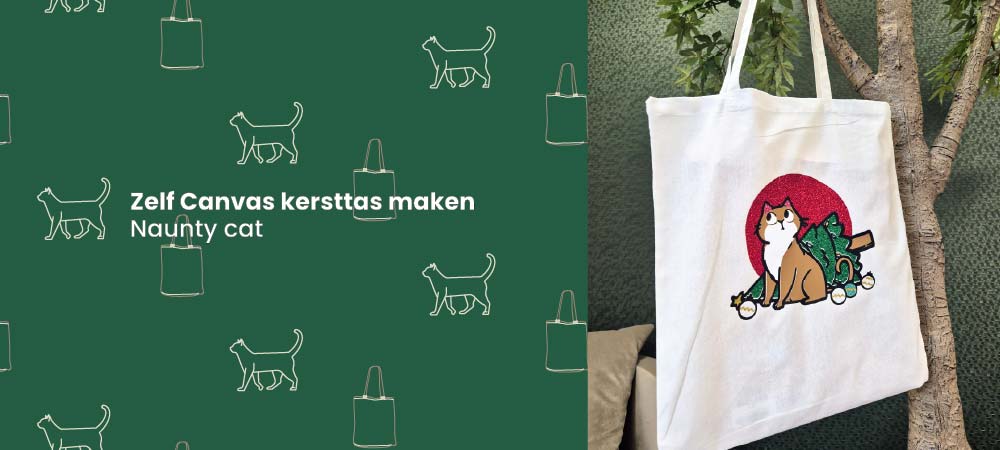 Canvas Kersttas maken met glitterfolie