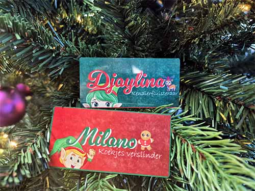 Naambordje sublimatie kerst